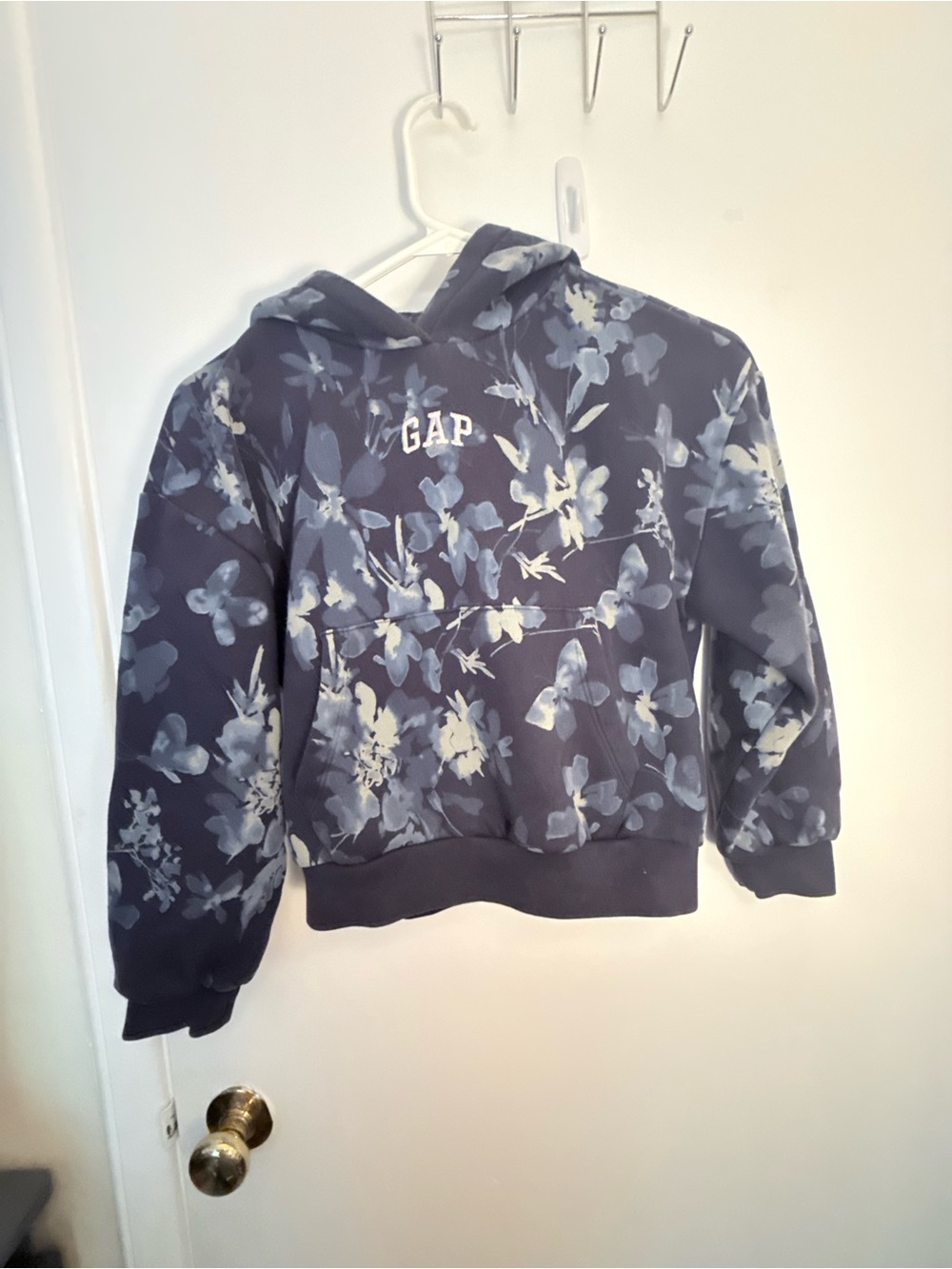 GAP Navy Blue Floral Pullover Hoodie